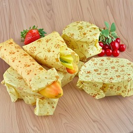 Beeswax Food Wrap (Set of 7) Sustainable Alternative to Aluminum Foil and Albal Paper - For Fruits, Vegetables, Bread, Cheese and Other Foods