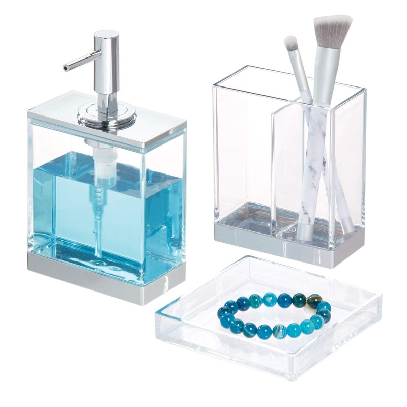 iDesign Set of 3 Bathroom Accessories for Basin, Bathroom Accessories