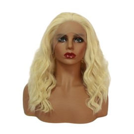 Greenmirr Short Wavy 613 Blonde Lace Front Wigs, 13 x 4 Lace 14 Inches for Women, Daily Cosplay, Replacement Wig