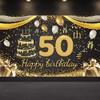 Happy 50th Birthday Backdrop Banner 70.8 x 43.3 Inch, 50th