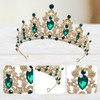 Princess Crystal Wedding Crown for Bride,Rhinestone Tiara Headwear Green Elf