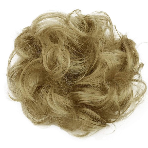 PRETTYSHOP Scrunchy Bun Up Do Hair piece Hair Ribbon Ponytail Extensions Wavy Messy light blonde # 25 G29A
