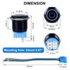 DMWD 1pc 22mm Metal Waterproof Anti-Vandal Momentary Push Button Switch