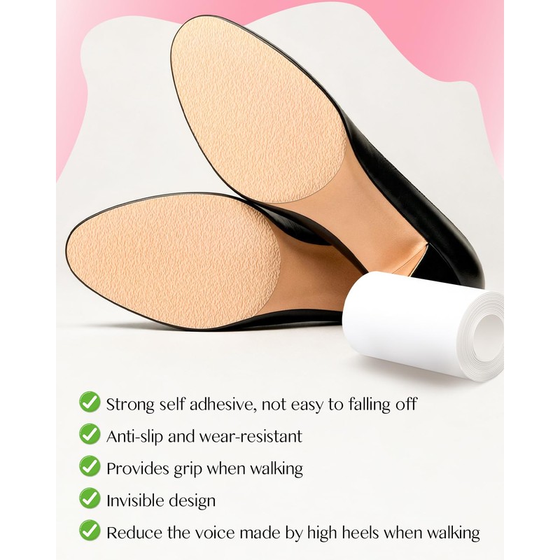 1 Roll Non-Slip Clear Shoe Sole Protector for High Heels,