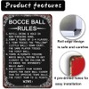 Bocce Ball Rules Funny Tin Sign Metal Signs Scoring Rules