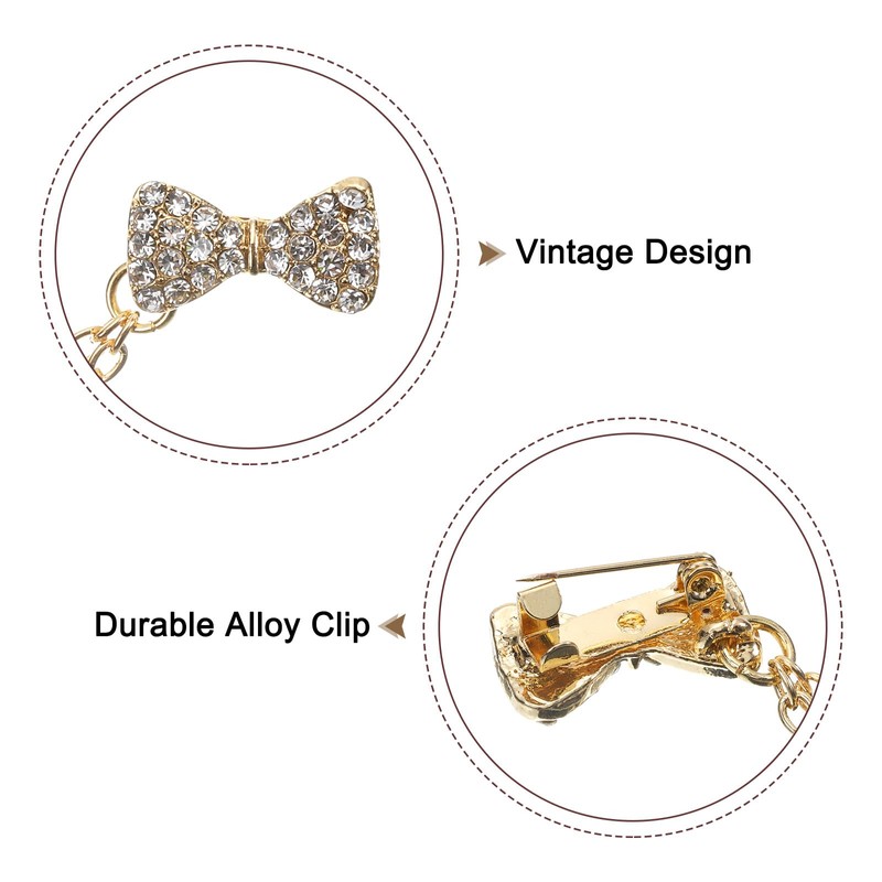 QUARKZMAN Bow Pullover Clips Retro Collar Clips for Cardigans with