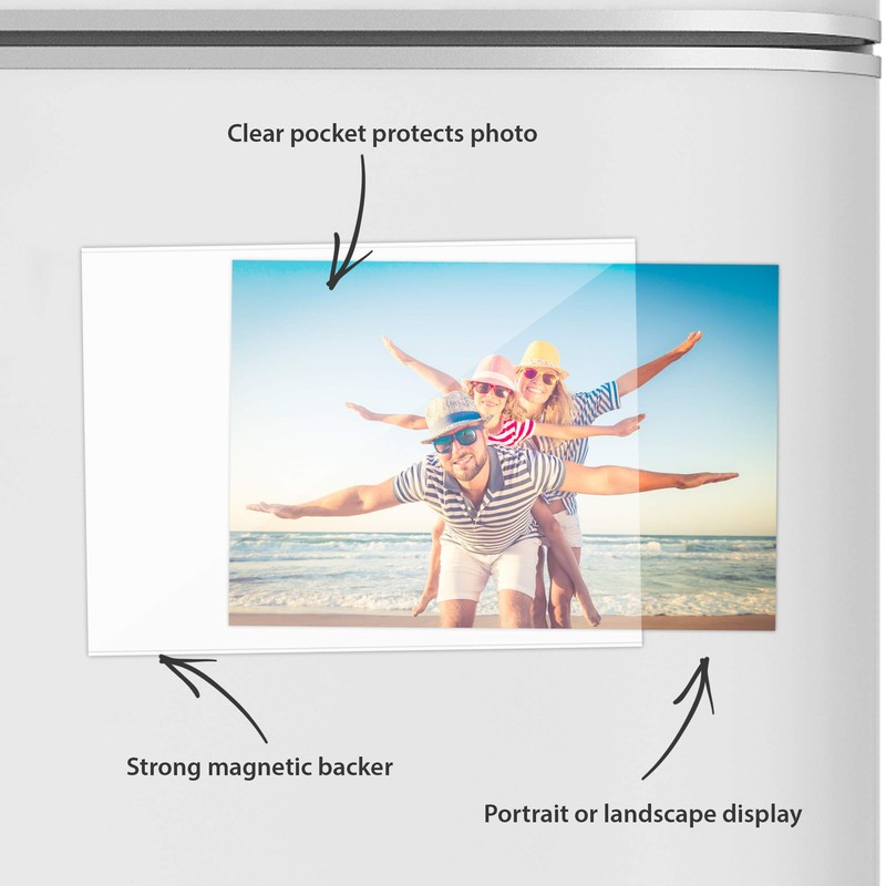 Shot2go Pack of 2 Magnetic Photo Fridge Frames Clear 5x7