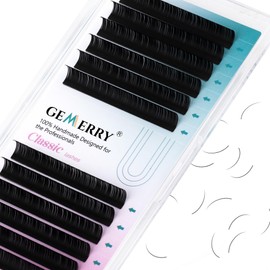 Gemerry Single Eyelash Extension Classic Thickness 0.07/0.15/0.18/0.20 mm C/D Curl, Individual Eyelashes, Natural, 8-25 mm 11mm