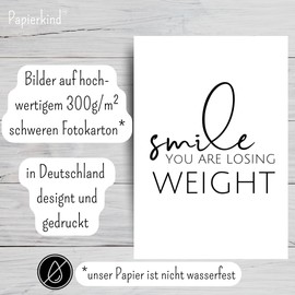 Papierkind Poster - Bathroom Sayings Smile You Are Losing Weight | Bathroom Typography Poster for Bathroom & Toilet | Gift Wall Pictures & Home Decor | DIN A4 without Frame (A87)