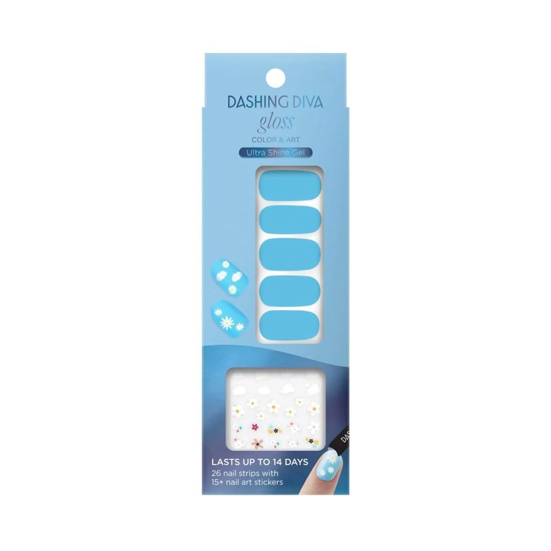 Dashing Diva Blue Skies Gel Nail Art Strips