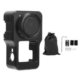 Action Camera Frame Cage Aluminum Alloy Camera Protecticve Cage Cover Camera Protective Frame for DJI Action 2 Black