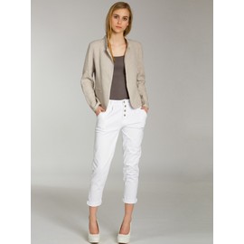 Caspar BZR004 Short Women's Linen Summer Blazer, beige