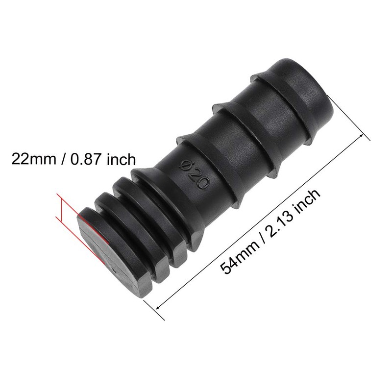 sourcing map Barb Drip Pipe End Closure Cap 20PE Hose