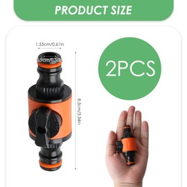 Times Mark 2 Pack Hozelock Connectors & Garden Shut-Off Valve | Universal ABS Fittings for Quick-Release Tap | Compatible with Hozelock Male-to-Male & Irrigation Systems