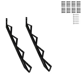 35 Inch Black Steel Stair Step Riser, 4-Step Metal Stair Stringer, 2 Pack Steel Stair Stringer for 35" Height Deck and Outdoor Steps