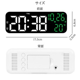 Digital LED Clock Bedroom Alarm Clock Desk Clock Dimmable Time Day Date Bedside LED Clock with Temperature Dual Alarm Clock for Living Room Black Case Blue Light