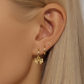 Huggie Earrings Set for Women Plated Earring Sets for Multiple Piercing Rhinestone Hypoallergenic Stackable Small Cartilage Hoop Earrings for Women Jewelry Gifts