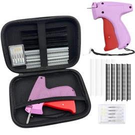 Mini Stitch Gun for Clothes - Handheld Fine Stitch Tag Gun - Quick Clothing Fixer - Tagging Gun Kit Includes 6 Needles & Hard Case & 500 Black Fasteners & 500 White Fasteners