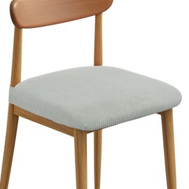 sourcing map Set of 4 Chair Covers for Dining Chairs, Washable Stretch Chair Seat Slipcovers Cushion Protector for Dining Room Hotel Kitchen Banquet, Light Grey