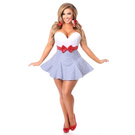 Daisy corsets womens Top Drawer Kansas Girl Dress Corset, Blue, 2X Plus