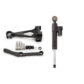 PROCNC Motorcycle CNC Aluminum Steering Damper Stabilizer Mounting Bracket Kit Fit for Yamah.a MT-09 FZ09 (not tracer) 2013-2020 XSR 900 2015-2020 MT-09 SP 2018-2019 (Black+Black)