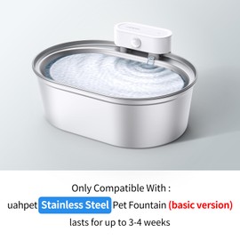 uahpet Stainless Steel Cat Water Fountain Replacement Filters 6 Pack with 8 Filter Sponges (water dispenser is not included), Compatible with uahpet Stainless Steel Pet Fountain (basic version)