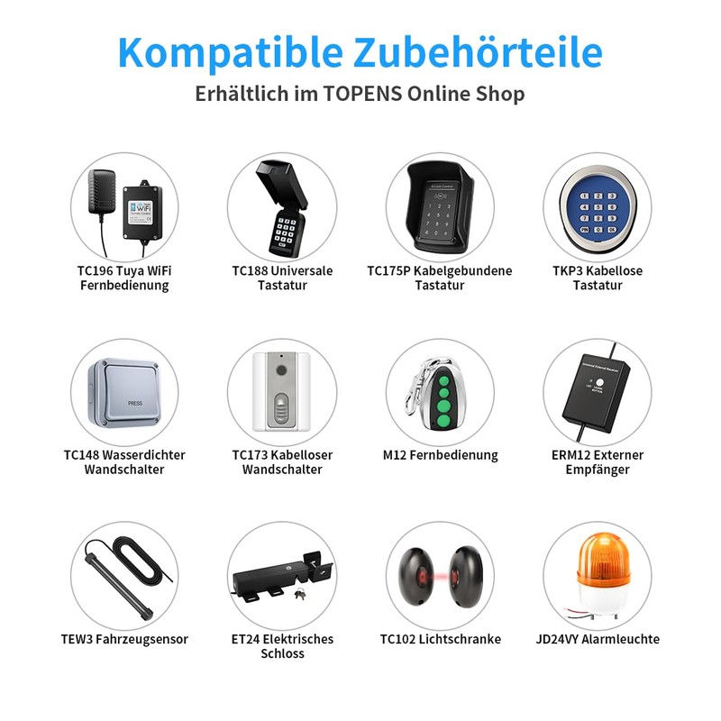 TOPENS TRF3 Reflective Light Barrier, Infrared Sensor System, Driveway Sensor,