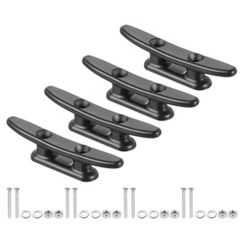 PATIKIL 3 Inch Nylon Boat Dock Cleat 4 Pack Kayak Rope Tie Cleat with Screws for Boat Docks Kayaks Marine Nautical Decor, Black