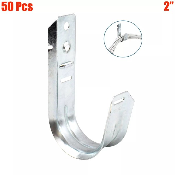 Unbranded 50Pcs 2" J Hook Ceiling Wall Mount Route Cat6