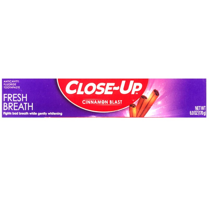 Close-Up Anticavity Fluoride Toothpaste, Freshening Cinnamon Burst Red Gel, 6
