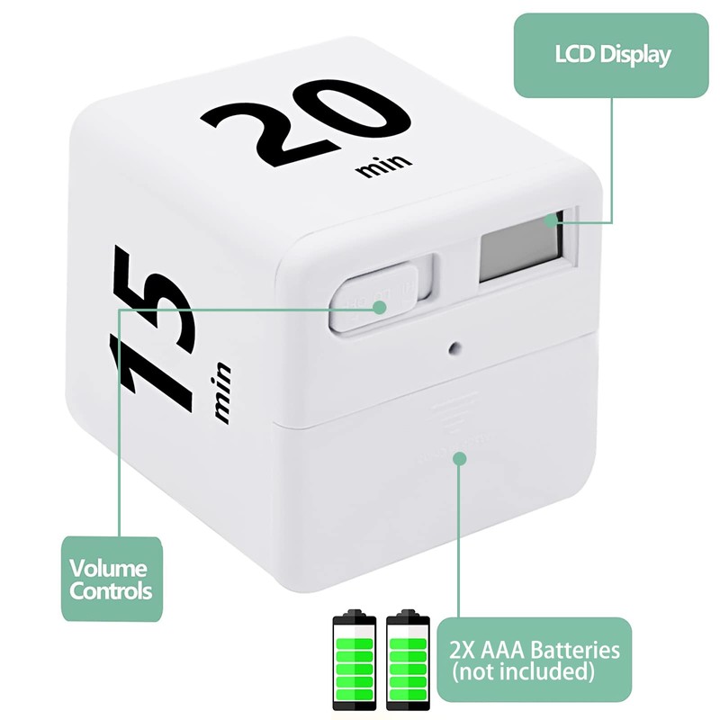 Cube Timer, Time Management and Countdown Settings with Gravity Sensor