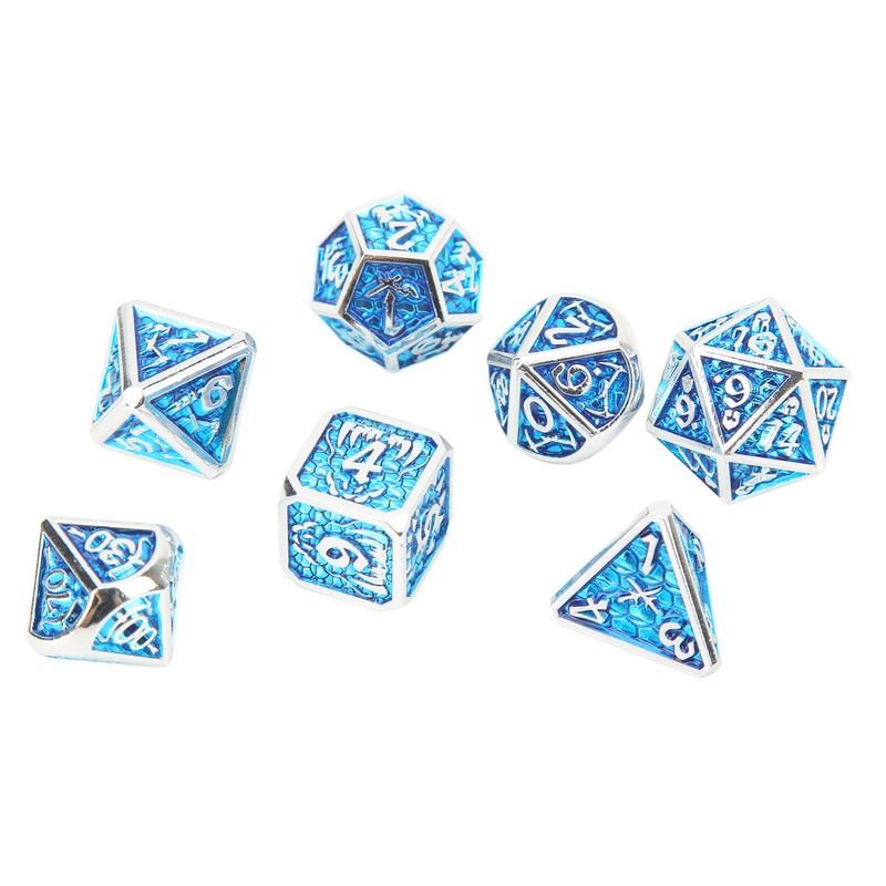 7pcs Polyhedral Dice Set Portable Exquisite Funny Metal Dice Table