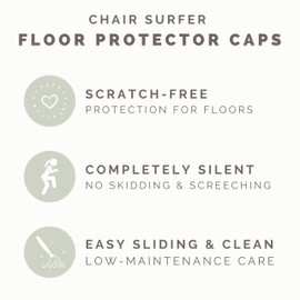 Chair Leg Caps Floor Protectors - (Pipe/16 Piece Set) Extra Glide Sliders | Premium Teflon for Easy Hardwood Floor Protection, No Noise, No Dust, Stronger Grip (21-22mm)