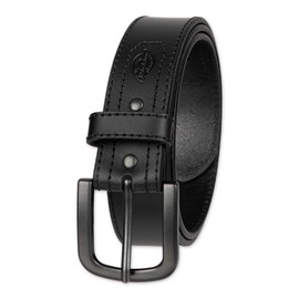 Dickies Men's Leather Belt with Tonal Stitch, Black, Medium