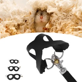 Tnfeeon Guinea Pig Clothes Baby Ferret Hamster Soft Harness Lead Vest Set with Bell for Guinea Pigs Hamsters Ferret Rabbit Chinchilla and Similar Small Animals 3 Pieces