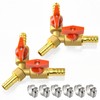 Bwintech 2 Pcs 8mm 3 Way Brass Hose Barb Ball