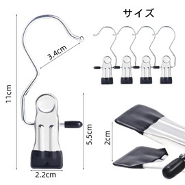 Clothespins Hanger Mono Clip Clothespins Pinch Stainless Steel Rust Resistant Non-Slip Clothesline Set of 10 (Black)