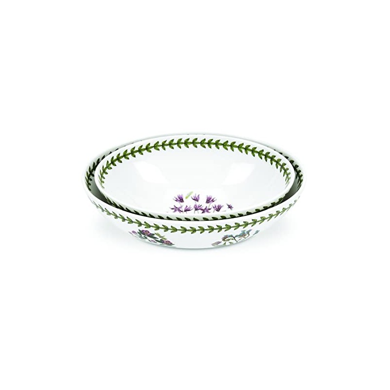 Portmeirion Botanic Garden Nested Bowls (2-Piece), Cyclamen & Daisy Motif