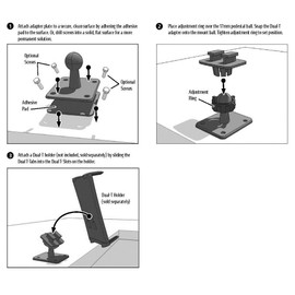 ARKON Car Mount VSM Kit with Drill Base for Car Installation Arkon Dual T Pattern and Garmin