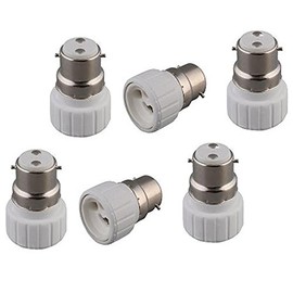 B22 to GU10 Light Adapter, B22 Bayonet Cap to GU10 Base Converter for Lamp, Lamp Holder, Pack of 6