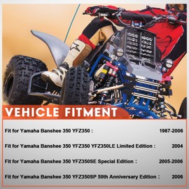 Fexhull Orange Plastic Gas Tank Side Covers and Grill fit for Yamaha Banshee 350 YFZ350 1987-2006 2GU-21711-A0-00