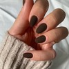 Matte Brown Press On Nails Short Oval,Xcreando Almond Fake Nails