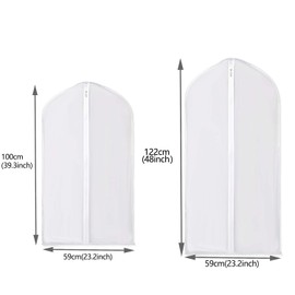 Tina 6 Pieces Clothes Cover, Garment Suit Cover Dresses Coat PEVA Translucent Waterproof Mouldproof Wardrobe Closet Organizer Washable