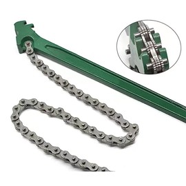 24 Inch Large Heavy-Duty Ratcheting Chain Wrench Adjustable Oil Filter Wrench Reversible Chain Style Pipe Fitter Tools Fit Max 12 Inch Diameter