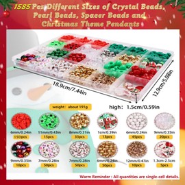 QXNDXQ Christmas Beads for Jewellery Making, Christmas Beads for Bracelets, Christmas Bead Set, Christmas Tree Elk Hangers, Christmas Gifts Craft Beads for Girls 5 6 7 8 9 Years