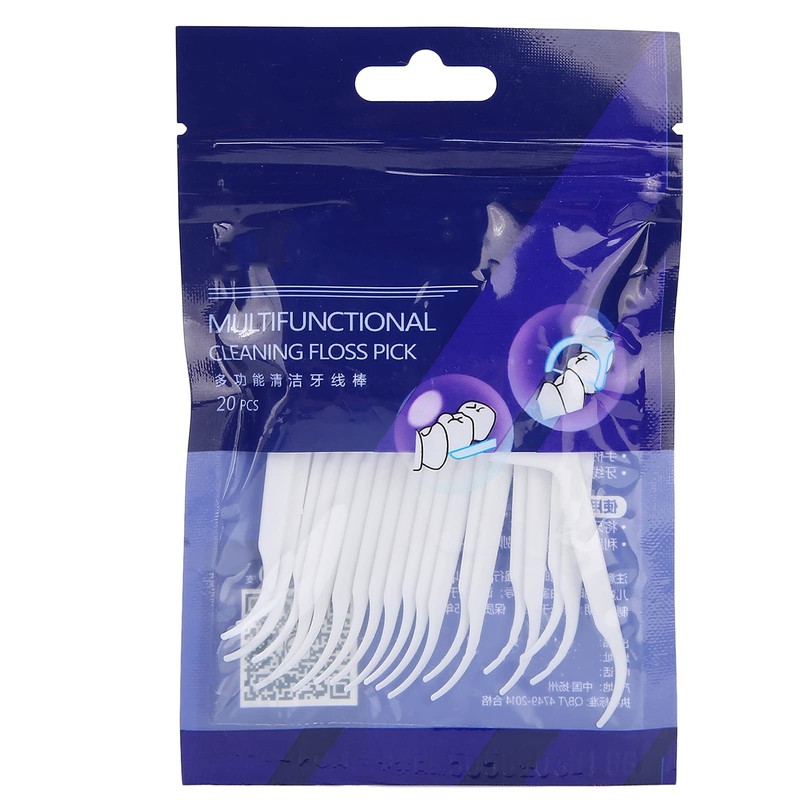 20pcs Professional Floss Picks Disposable Tooth Cleaning Floss Picks for