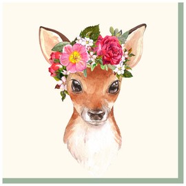 Pack of 20 Napkins - Flowers Deer