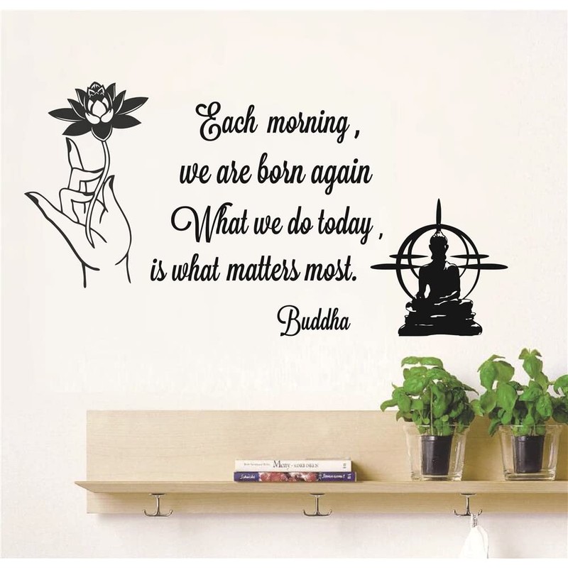 UIlMNIY Lotus Buddha Meditation Wall Decal Each Moring We are