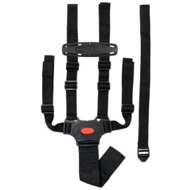 5 Point Harness with Buckle Protection Buckle for Highchair, Pushchair and Buggy, in Black, Easy to Fit, with Bridge Buckles for Fixed Loops, Highchair Seat Belt, Seat Belt