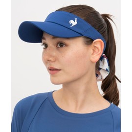 Coq Sportif QTCYJC52 Sun Visor, Scrunchie Included, Cosmetics Care Tape, Walking, Outdoor Sports, Blue (QTCYJC52)
